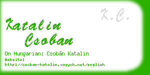 katalin csoban business card
