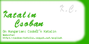 katalin csoban business card